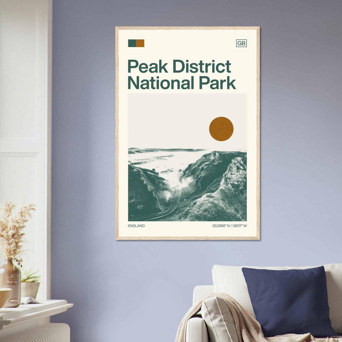 Peak District England Mountain Valley Road Minimalist Travel Poster - Image 2