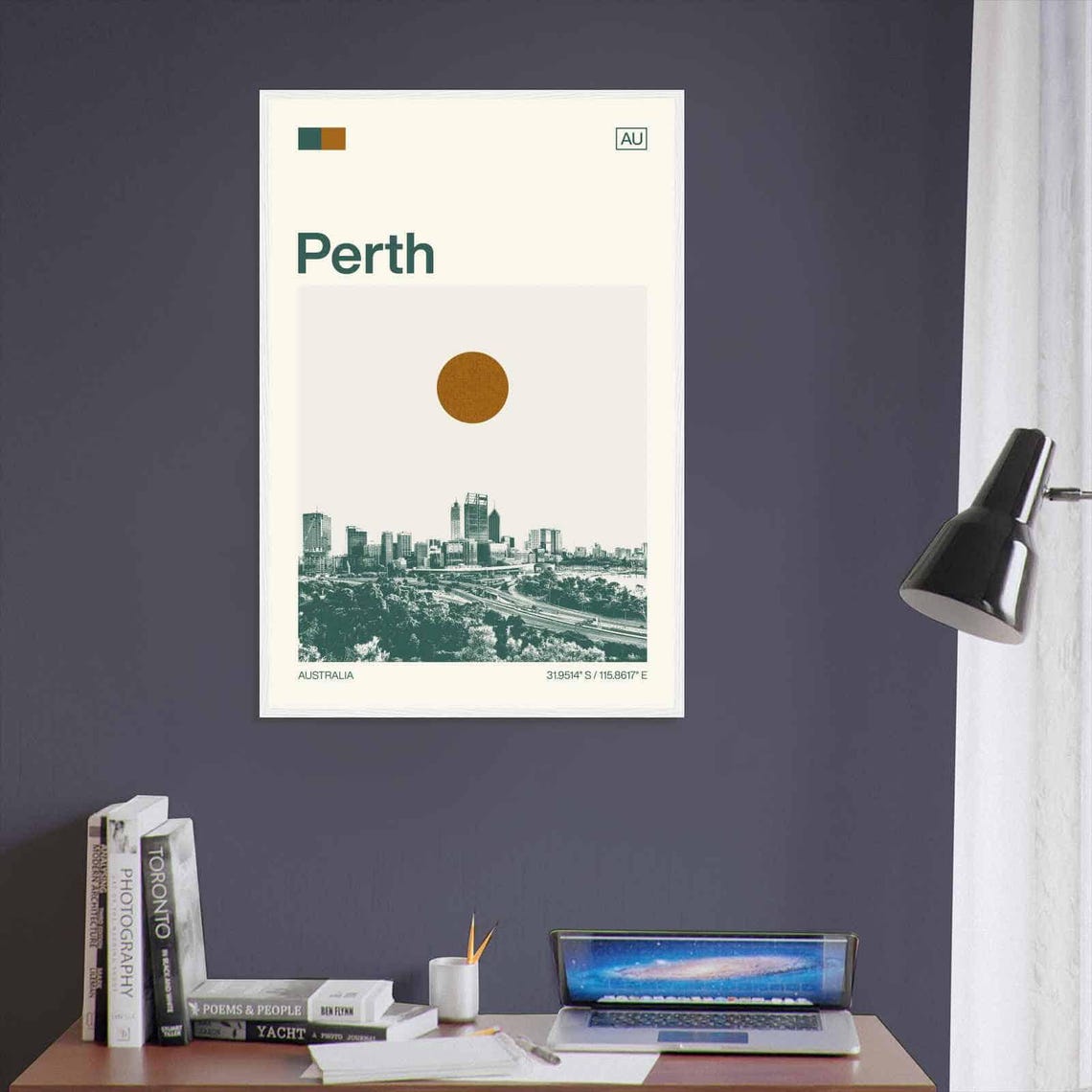 Perth Australia City Skyline Park View Minimalist Travel Poster - Image 3