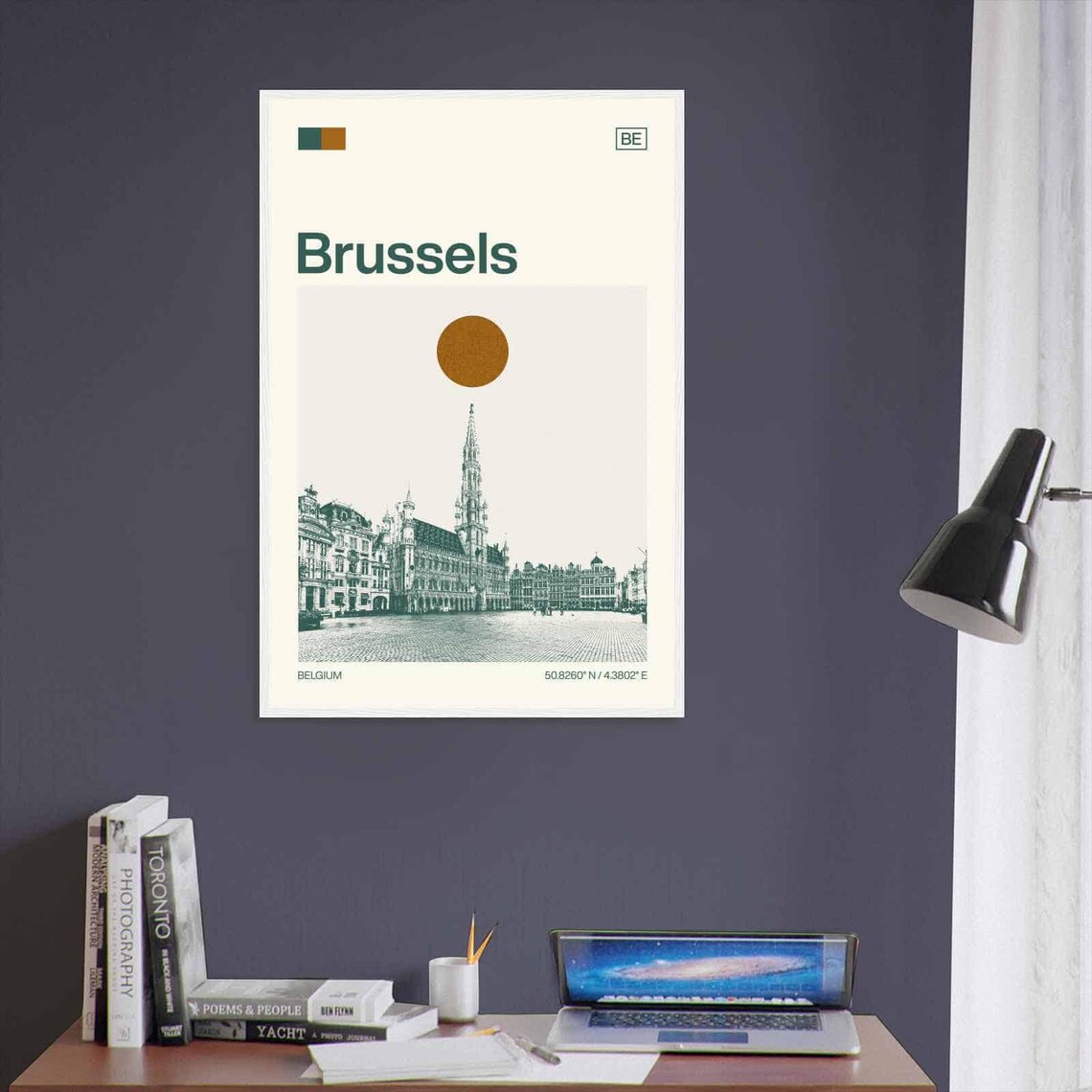 Brussels Belgium Grand Place Town Hall View Art Travel Poster - Image 3