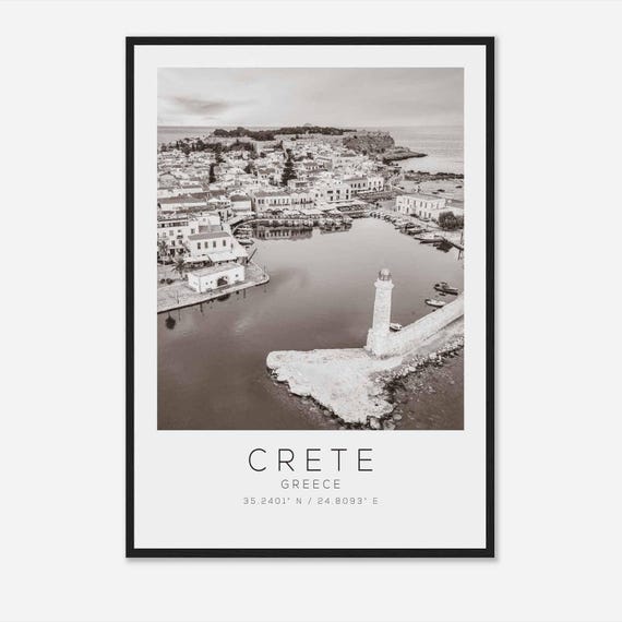 Crete Greece Minimalist Travel Poster Print