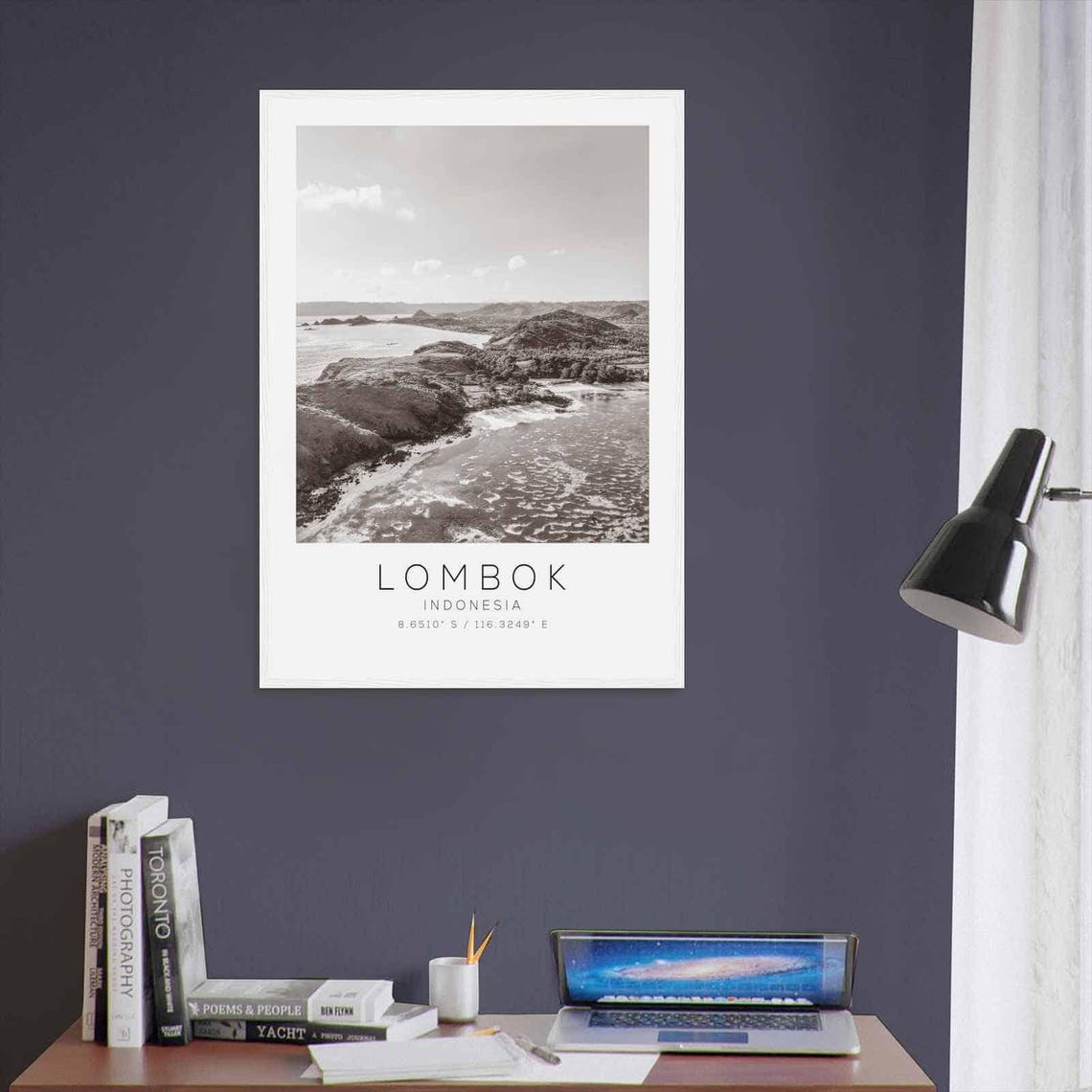 Lombok Indonesia Travel Photo Poster Bw Lombok Travel Print Minimalist Travel Poster Print - Image 3