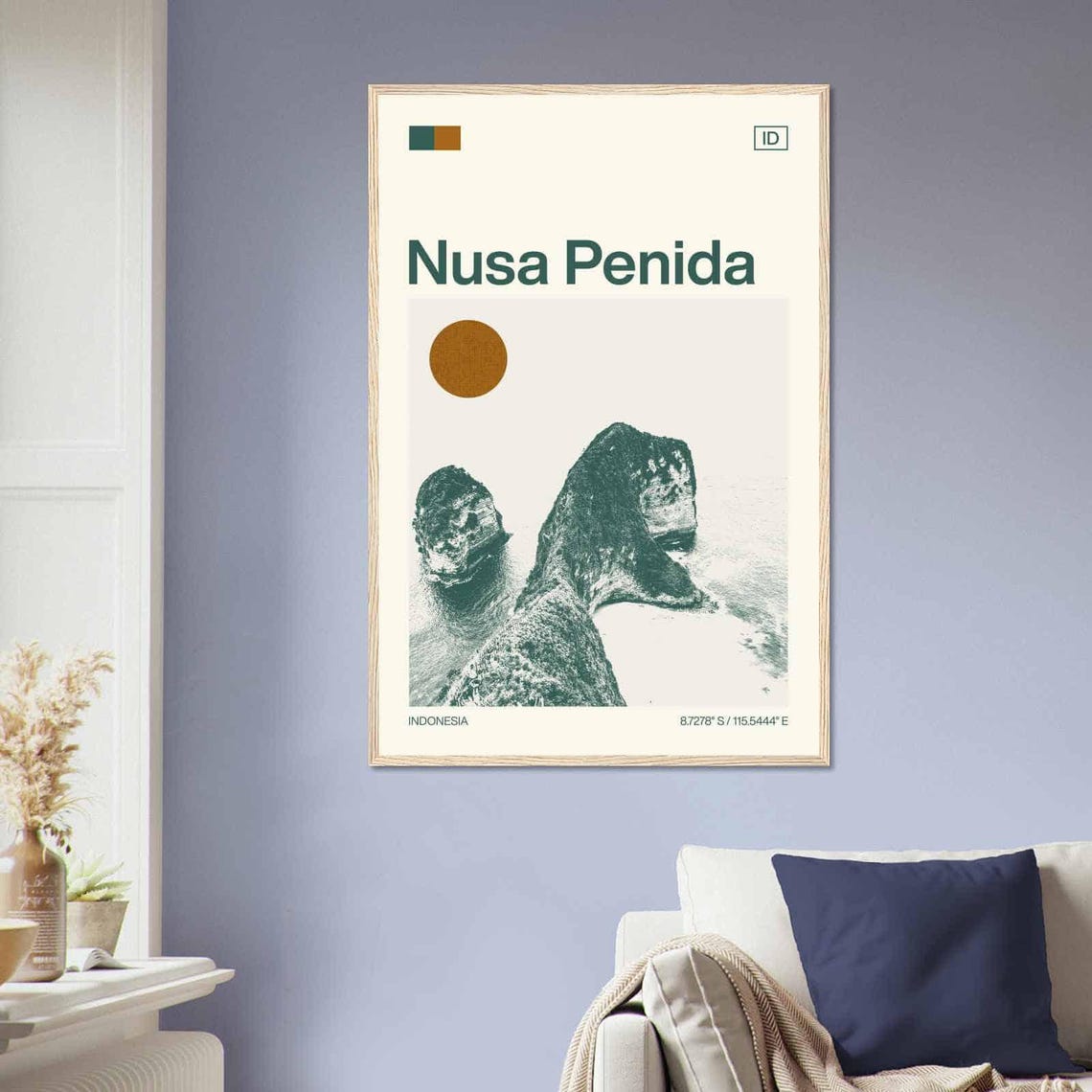 Nusa Penida Indonesia Sea Cliffs Island Minimalist Travel Poster - Image 2