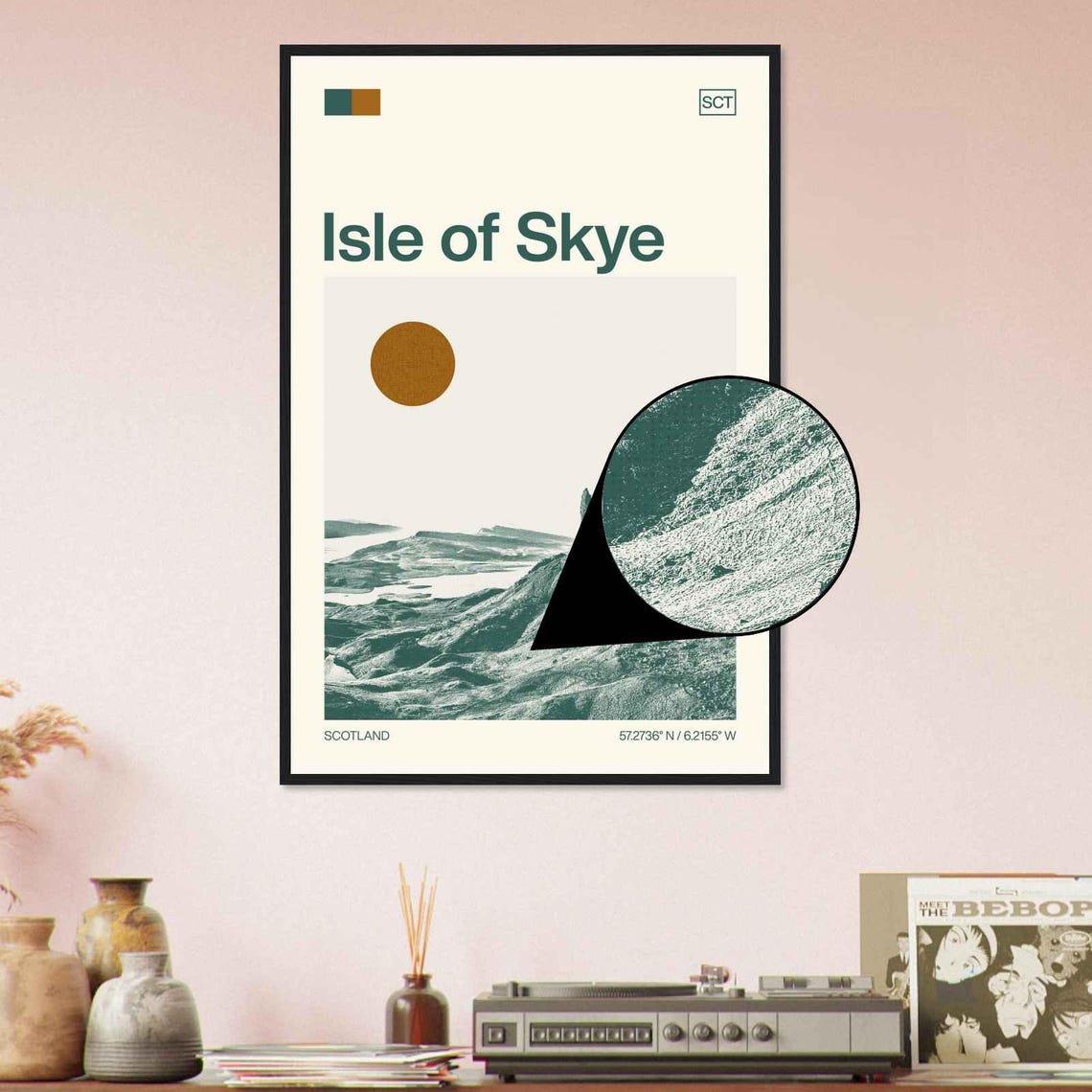 Isle Of Skye Scotland Old Man Of Storr Rock Pinnacles Duotone Poster - Image 4