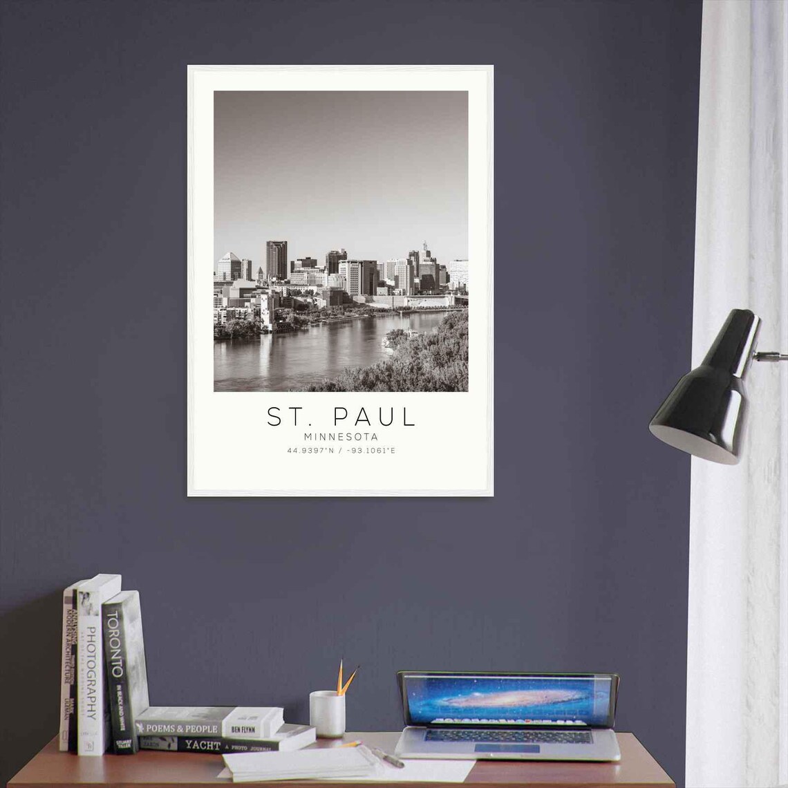 St. Paul Minnesota Mississippi River Skyline Photo Travel Poster - Image 3
