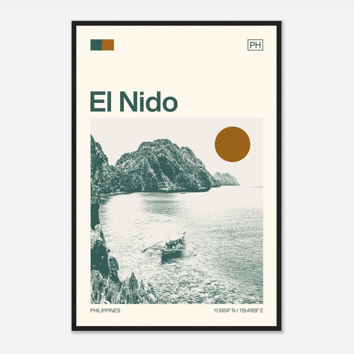 El Nido Philippines Minimalist Travel Poster