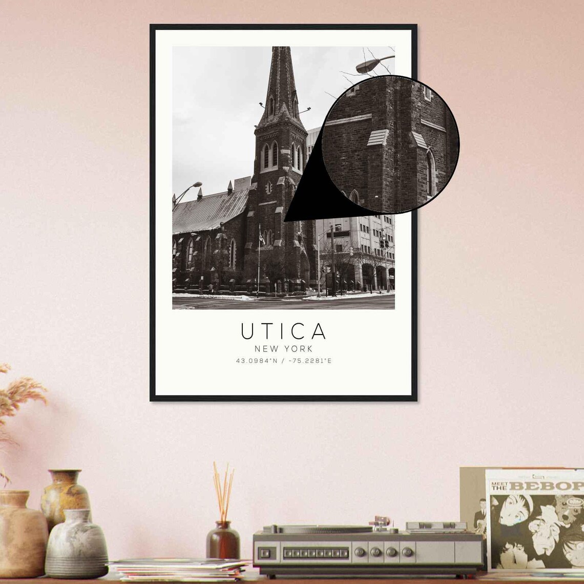Utica New York Historic Church Steeple Downtown Vintage Photo Poster - Image 4