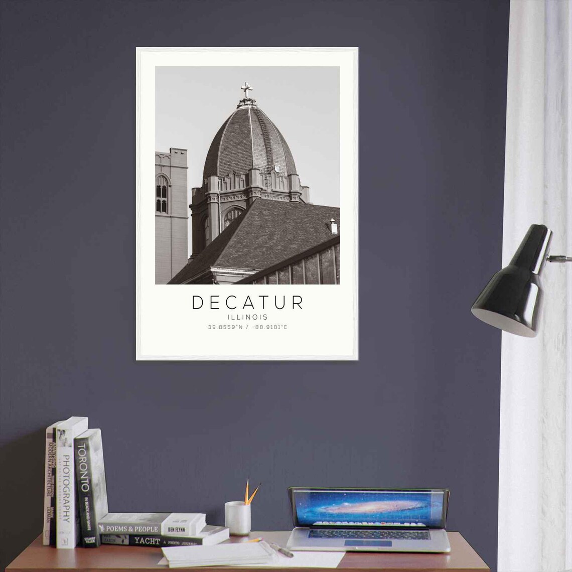 Decatur Illinois Historic Church Tiled Dome Cross Photo Poster - Image 3