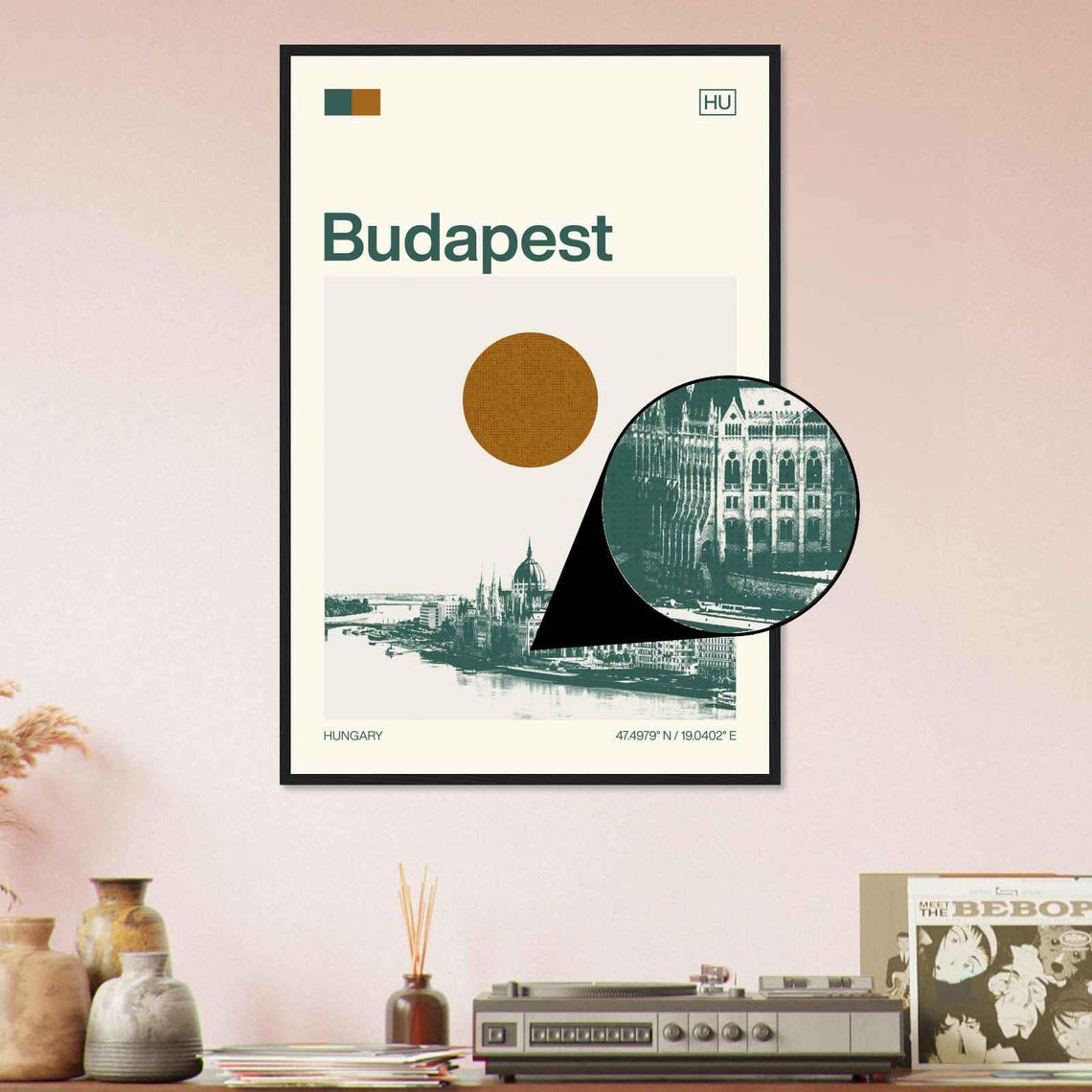 Budapest Hungary Parliament Danube Riverside View Travel Poster - Image 4