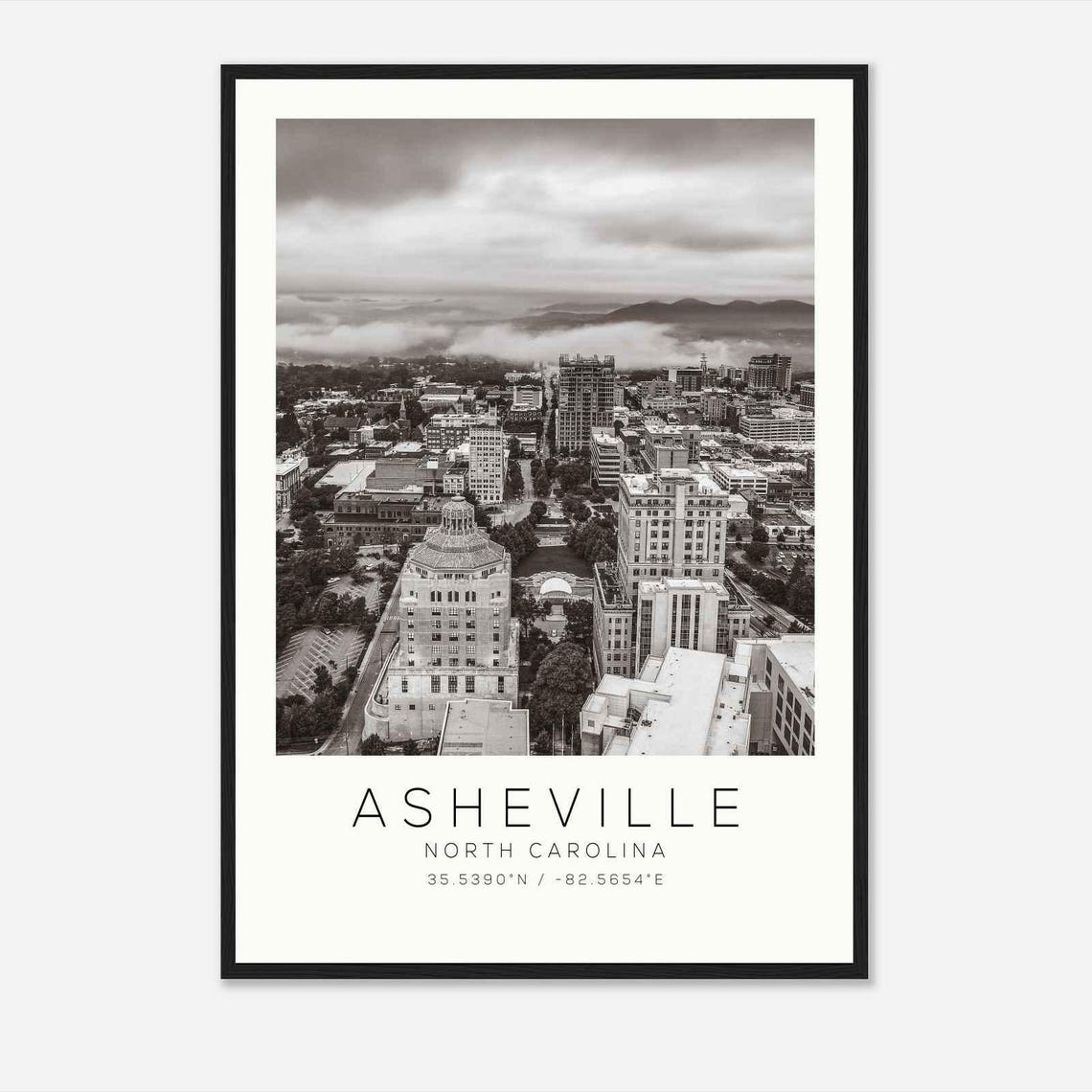 Asheville North Carolina Photo Travel Poster Asheville Travel Print Minimalist Travel Print Ds1
