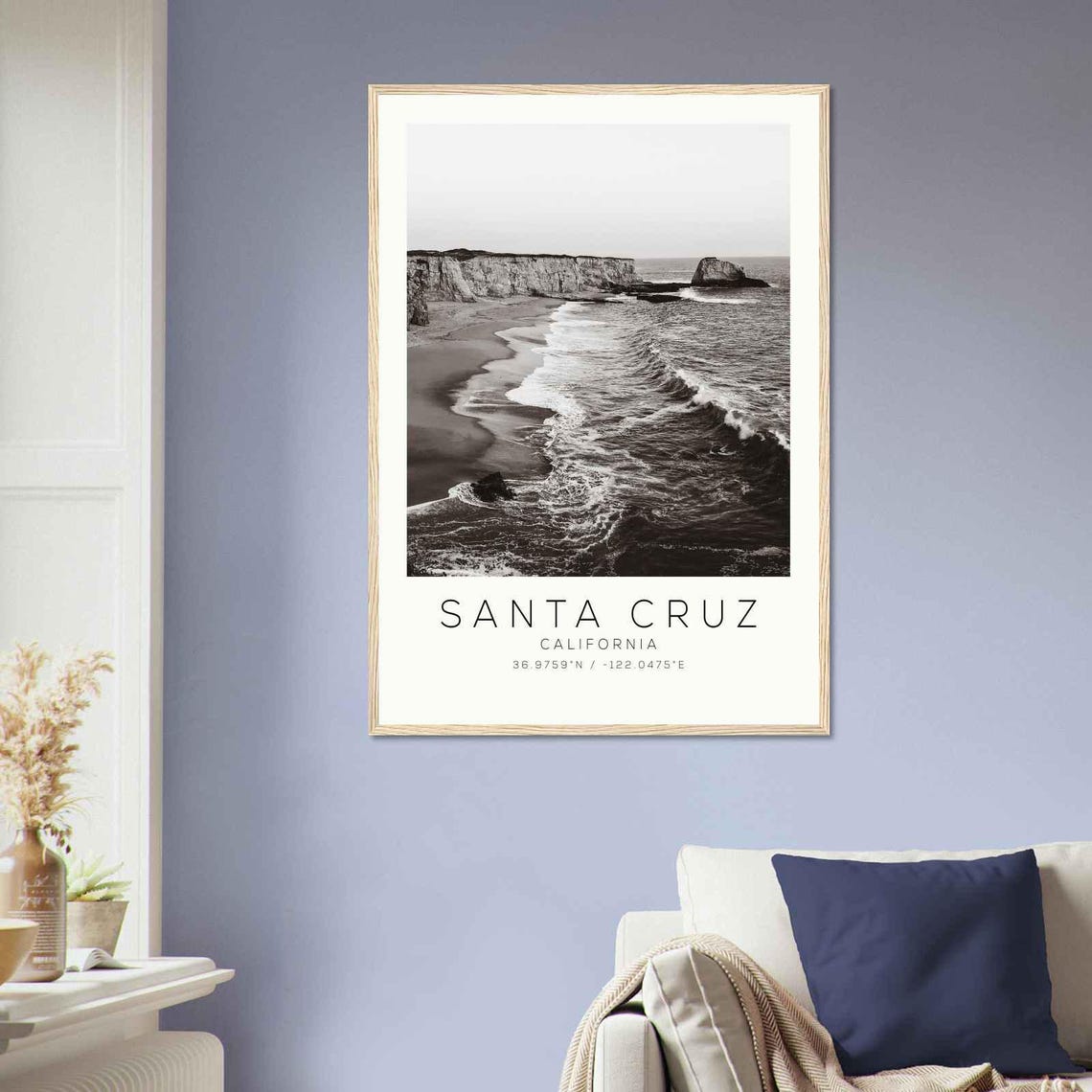 Santa Cruz California Photo Travel Poster Santa Cruz Travel Print Minimalist Travel Print Ds5 - Image 2