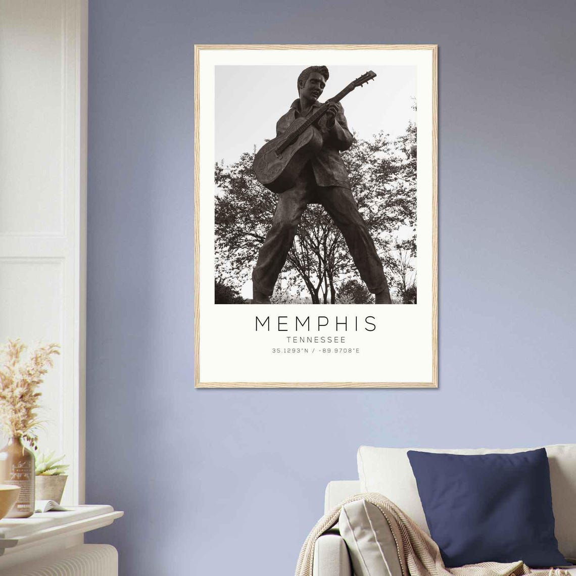 Memphis Tennessee Elvis Presley Statue Minimalist Travel Poster - Image 2