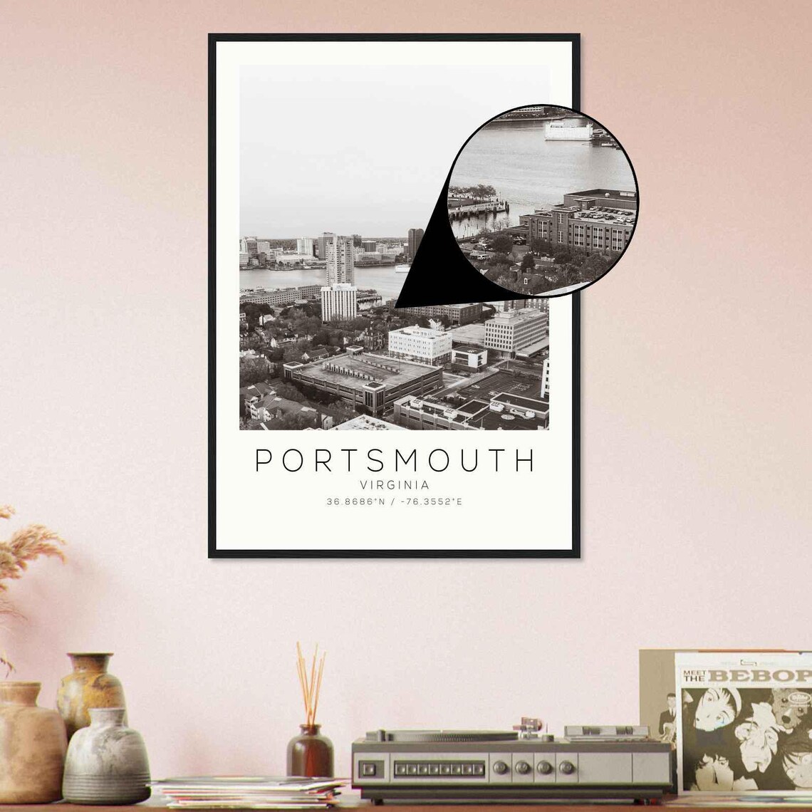 Portsmouth Virginia Travel Poster, Minimalist Print - Image 4