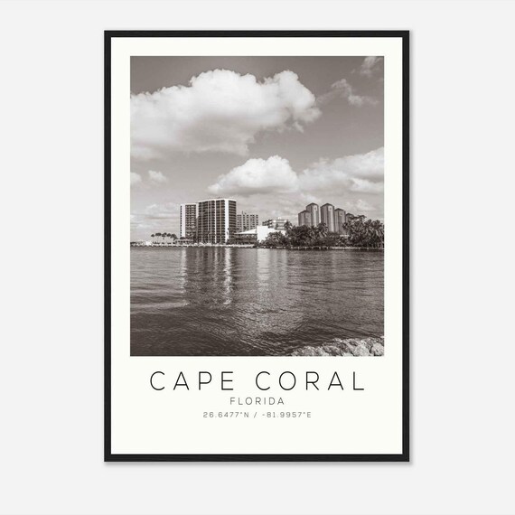 Cape Coral Florida Photo Travel Poster Cape Coral Travel Print Minimalist Travel Print Ds1