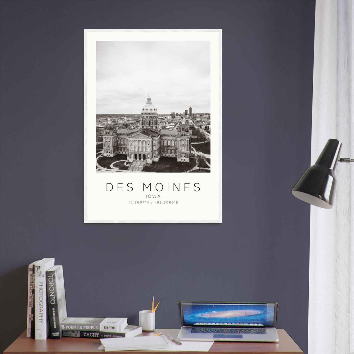 Des Moines Iowa State Capitol Golden Dome Aerial Photo Poster - Image 3