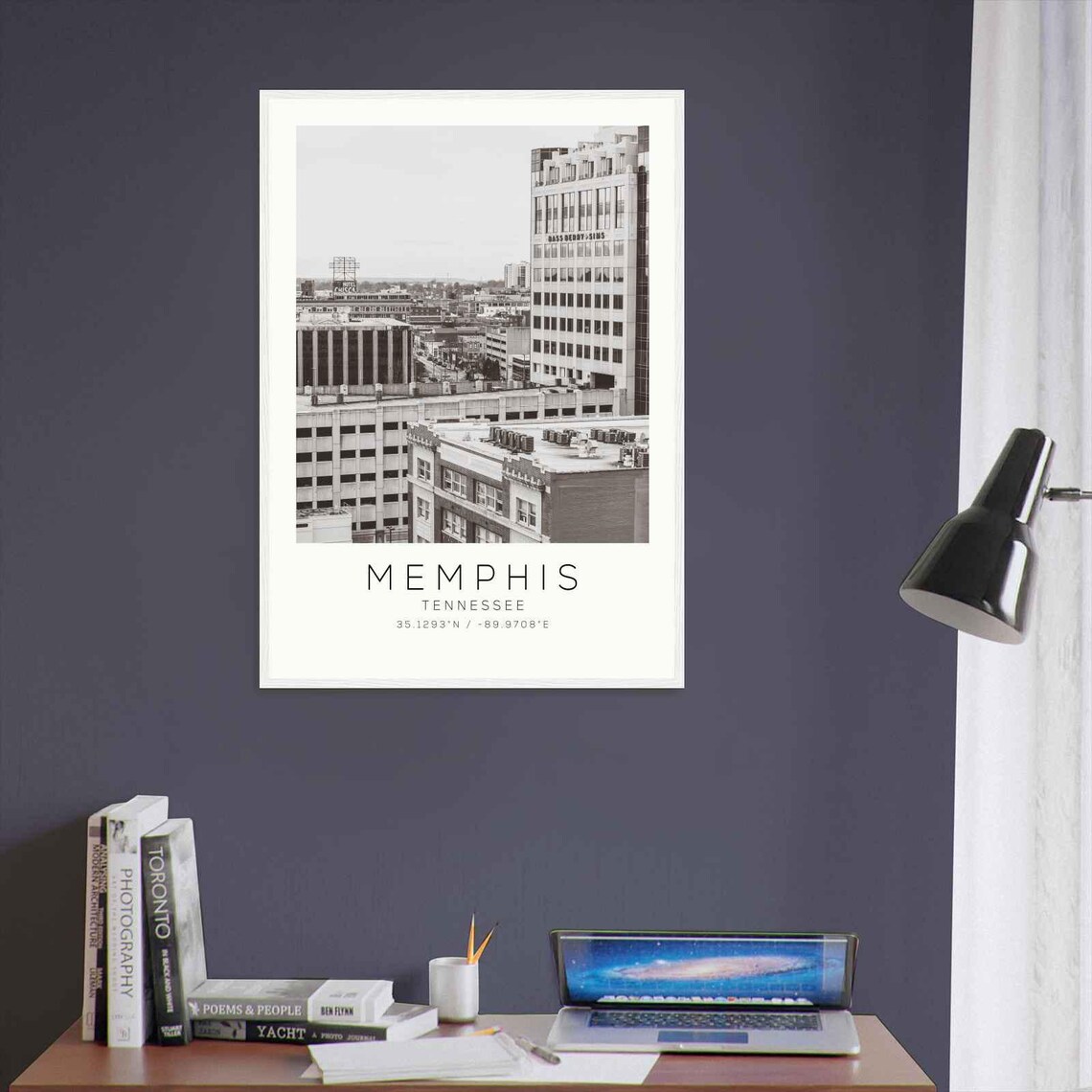 Memphis Tennessee Downtown Rooftops City Minimalist Travel Poster - Image 3