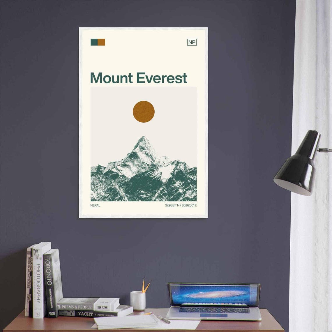 Mount Everest Nepal Himalaya Snow Peak Minimalist Travel Poster - Image 3