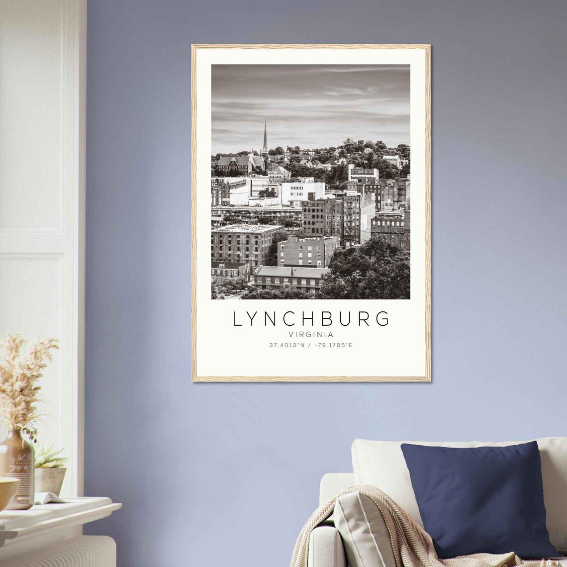 Lynchburg Virginia Photo Travel Poster Lynchburg Travel Print Minimalist Travel Print - Image 2