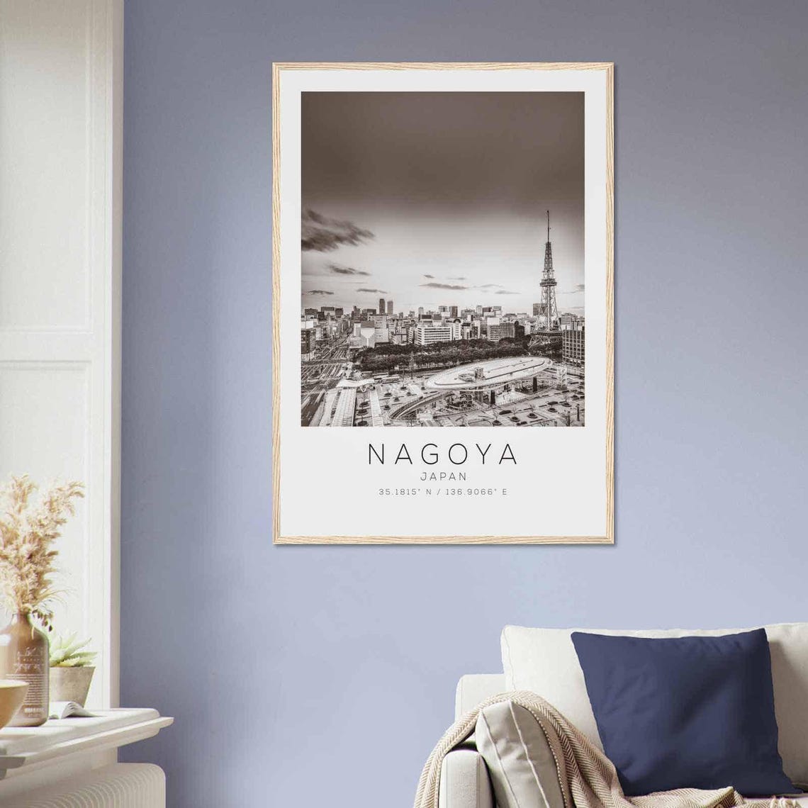 Nagoya Japan Travel Photo Poster Bw Nagoya Travel Print Minimalist Travel Poster Print - Image 2