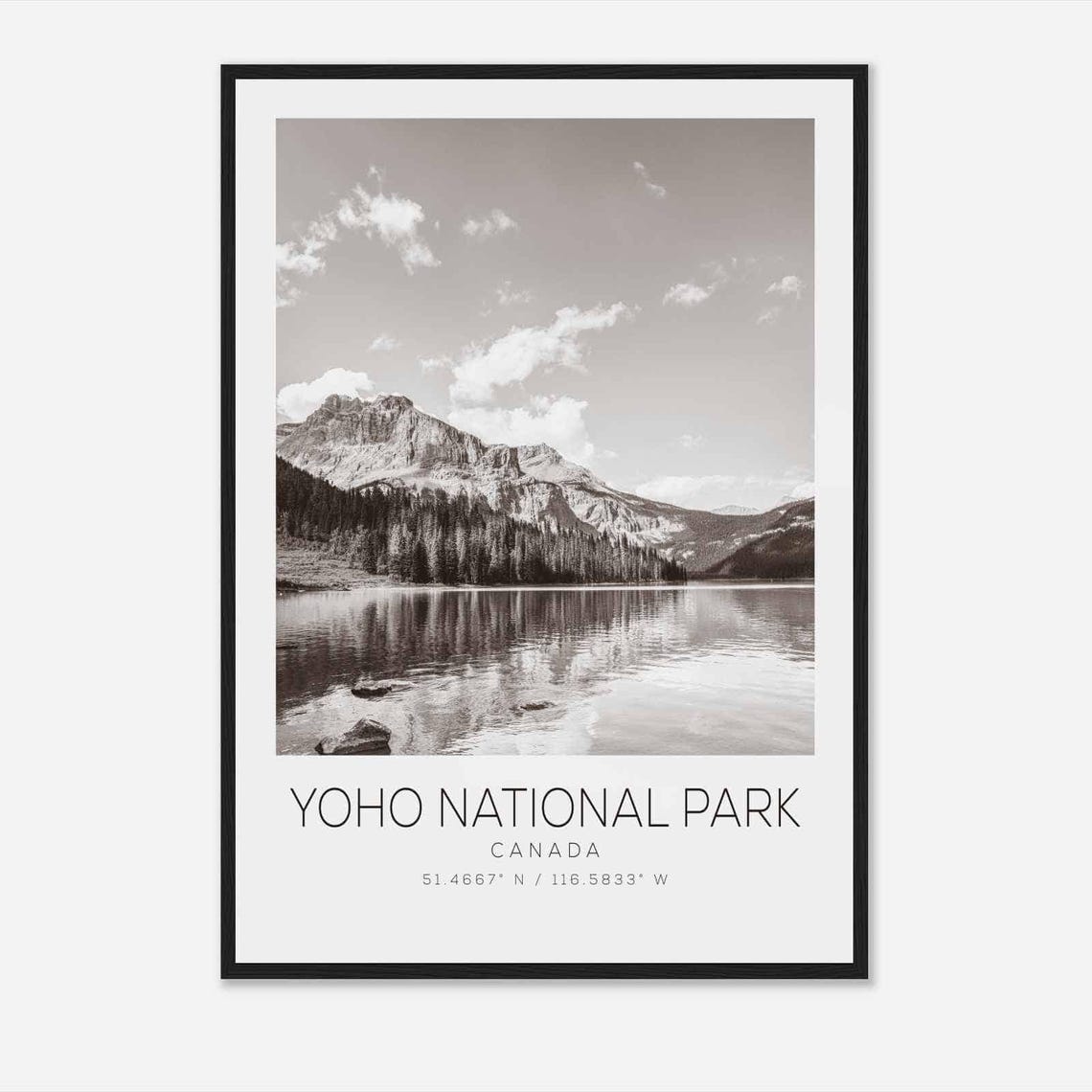 Yoho National Park Canada Mountain Lake Reflection Photo Poster