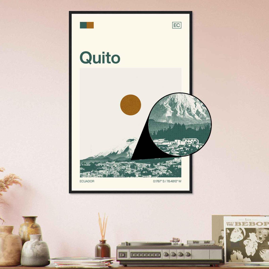 Quito Ecuador Minimalist Monochrome Travel Photo Poster - Image 4