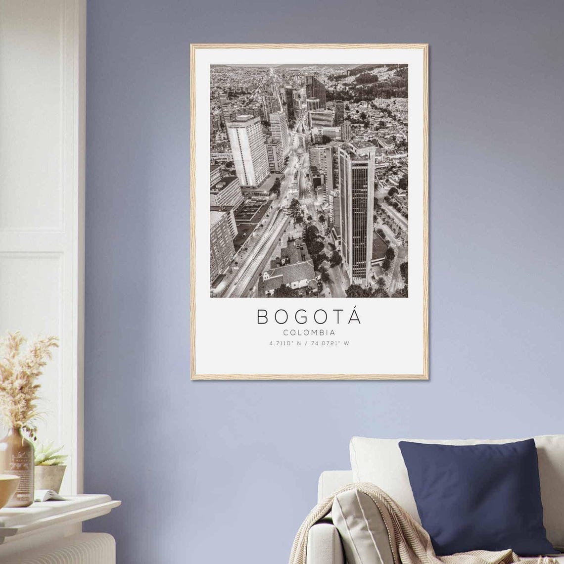 Bogota Colombia Aerial Skyscraper Black White Minimalist Poster - Image 2