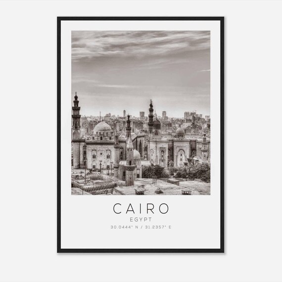 Cairo Egypt Travel Photo Poster Bw Cairo Travel Print Minimalist Travel Poster Print