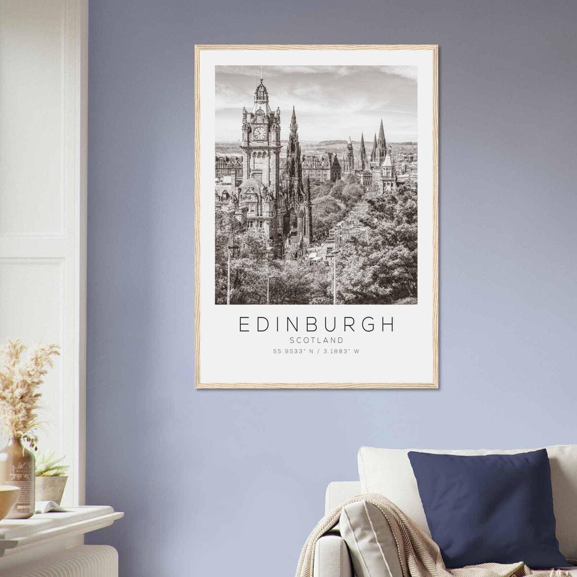 Edinburgh Scotland Historic Clock Tower Skyline Photo Poster - Image 2