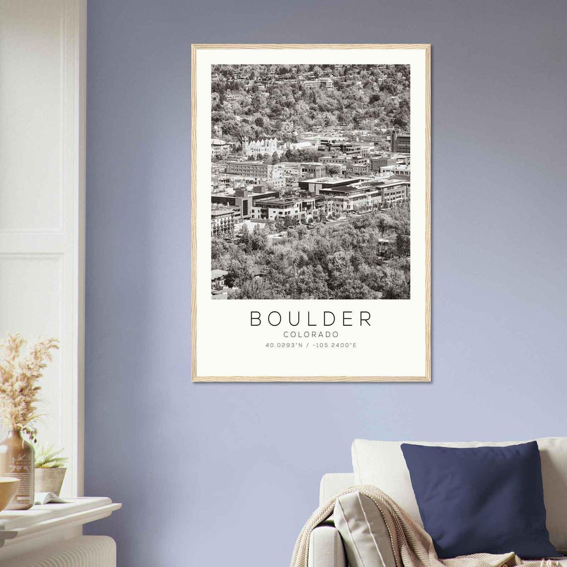 Boulder Colorado Downtown Aerial Foothills Skyline View Poster - Image 2
