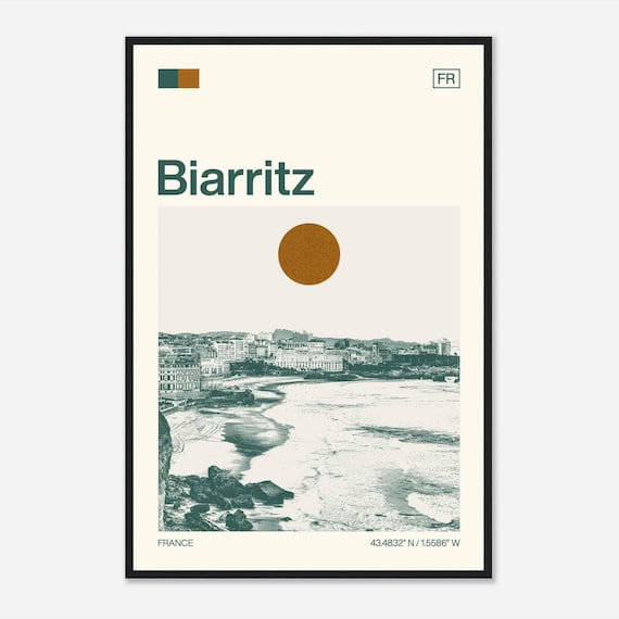 Biarritz France Minimalist Travel Poster