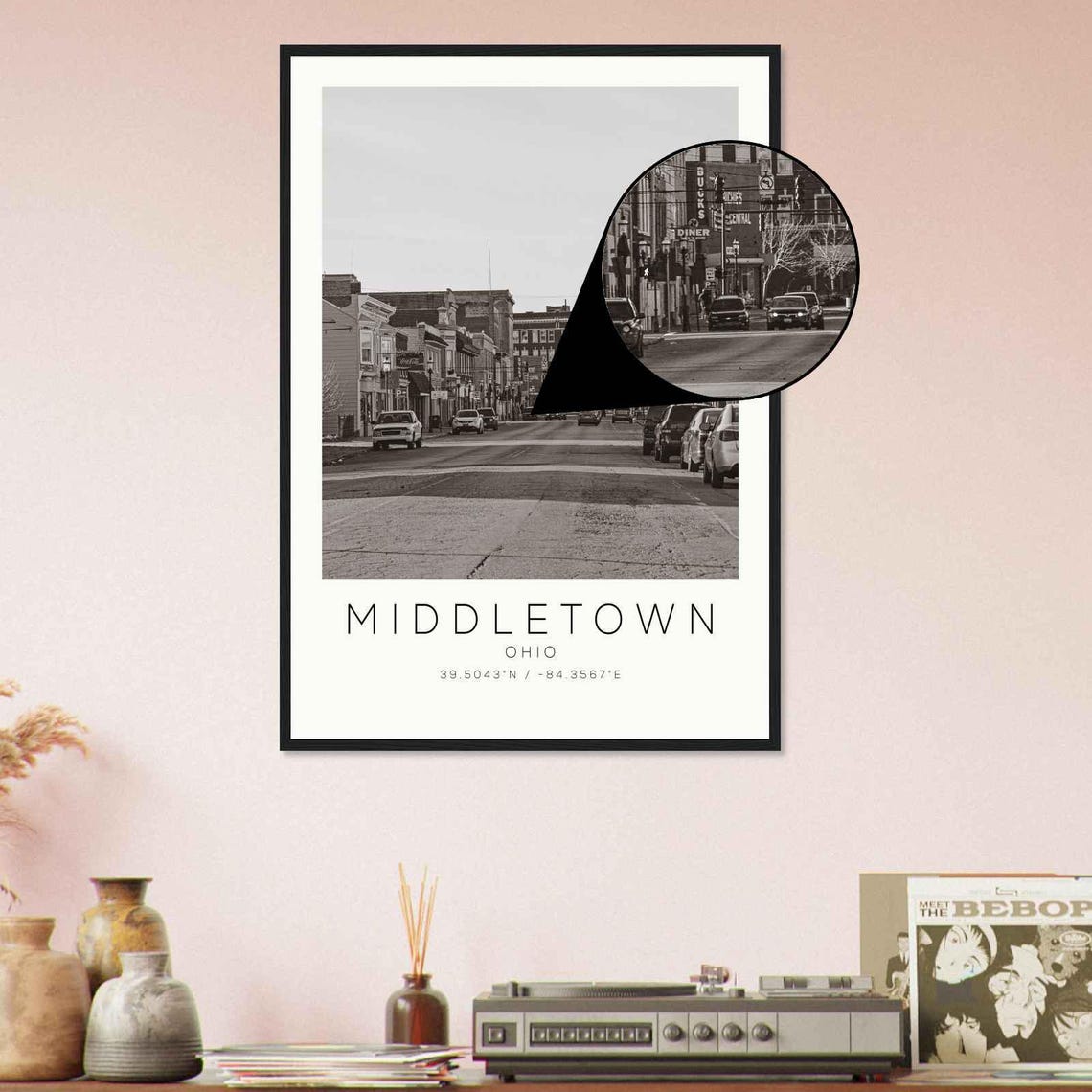 Middletown Ohio Historic Downtown Street Minimalist Travel Poster - Image 4