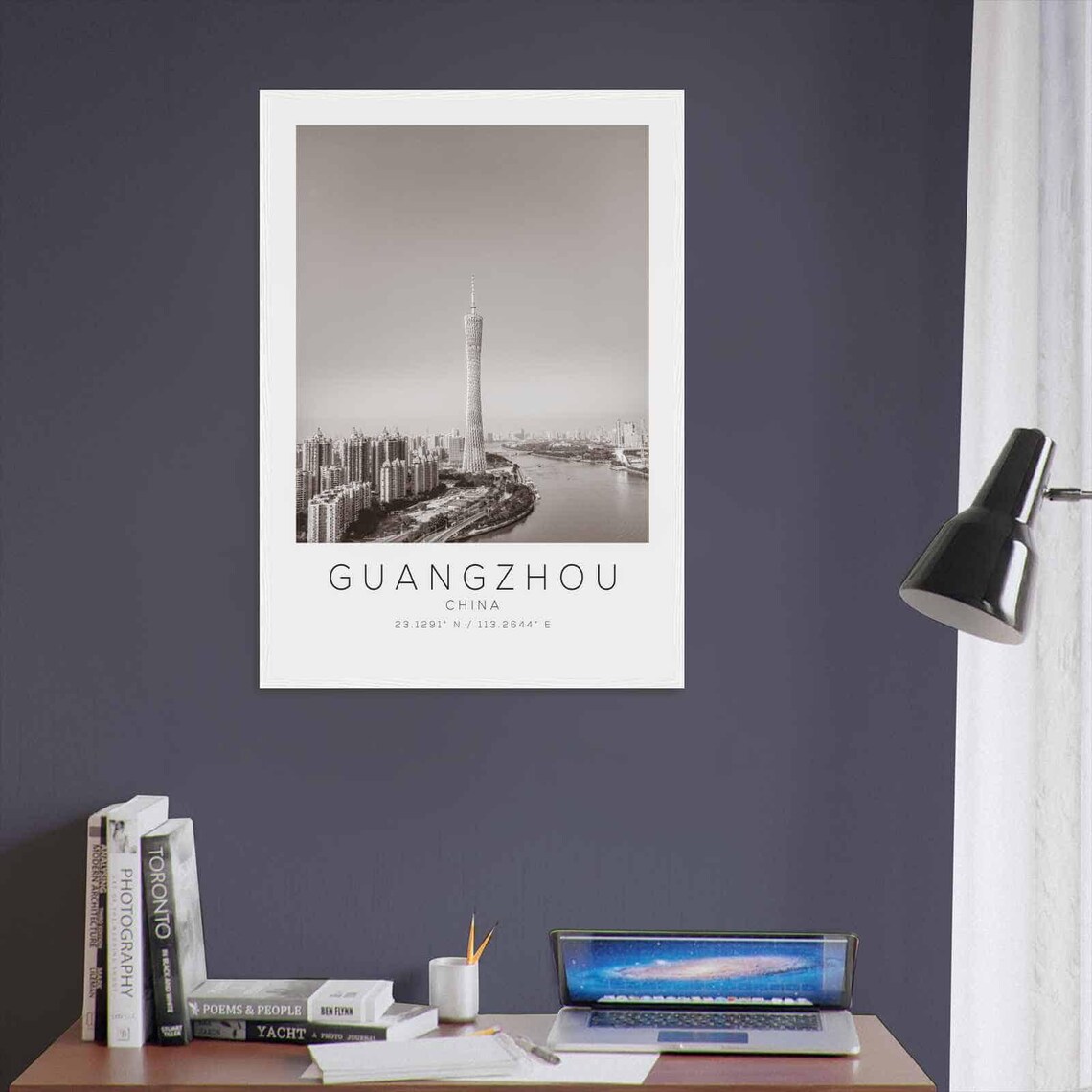 Guangzhou China Travel Photo Poster Bw Guangzhou Travel Print Minimalist Travel Poster Print - Image 3