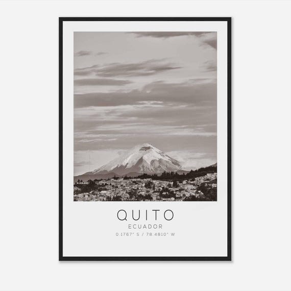 Quito Ecuador Travel Poster, Minimalist Travel Print
