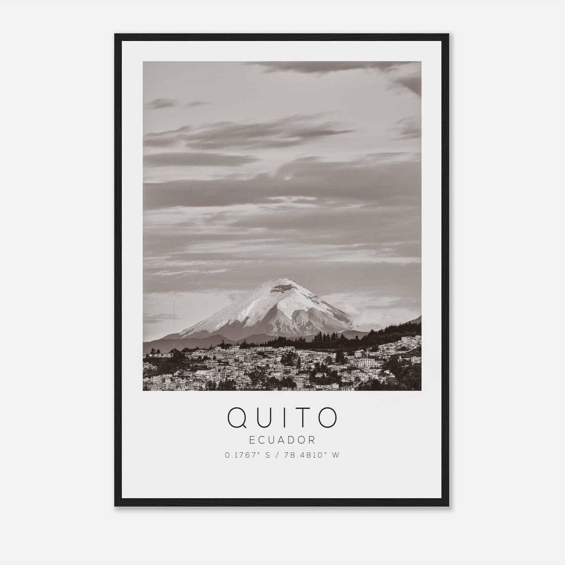 Quito Ecuador Travel Poster, Minimalist Travel Print