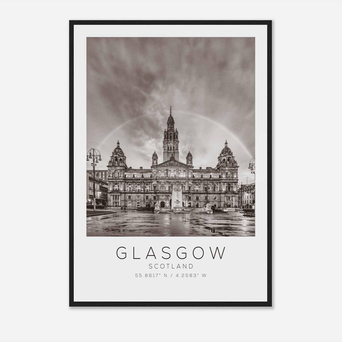 Glasgow Scotland Minimalist Travel Poster, Travel Print