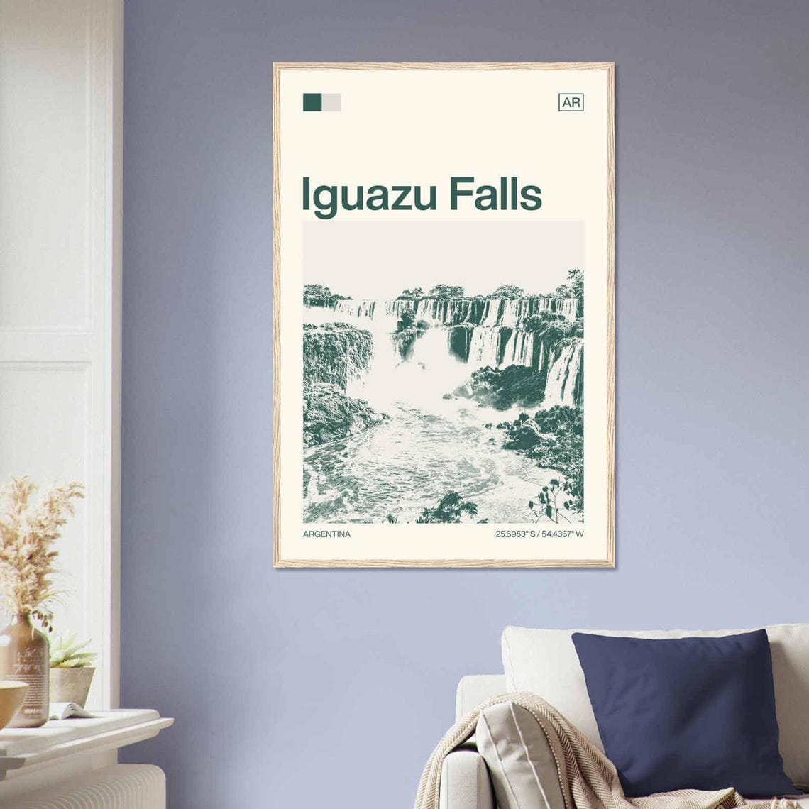 Iguazu Falls Argentina Waterfall Panorama Jungle Duotone Travel Poster - Image 2