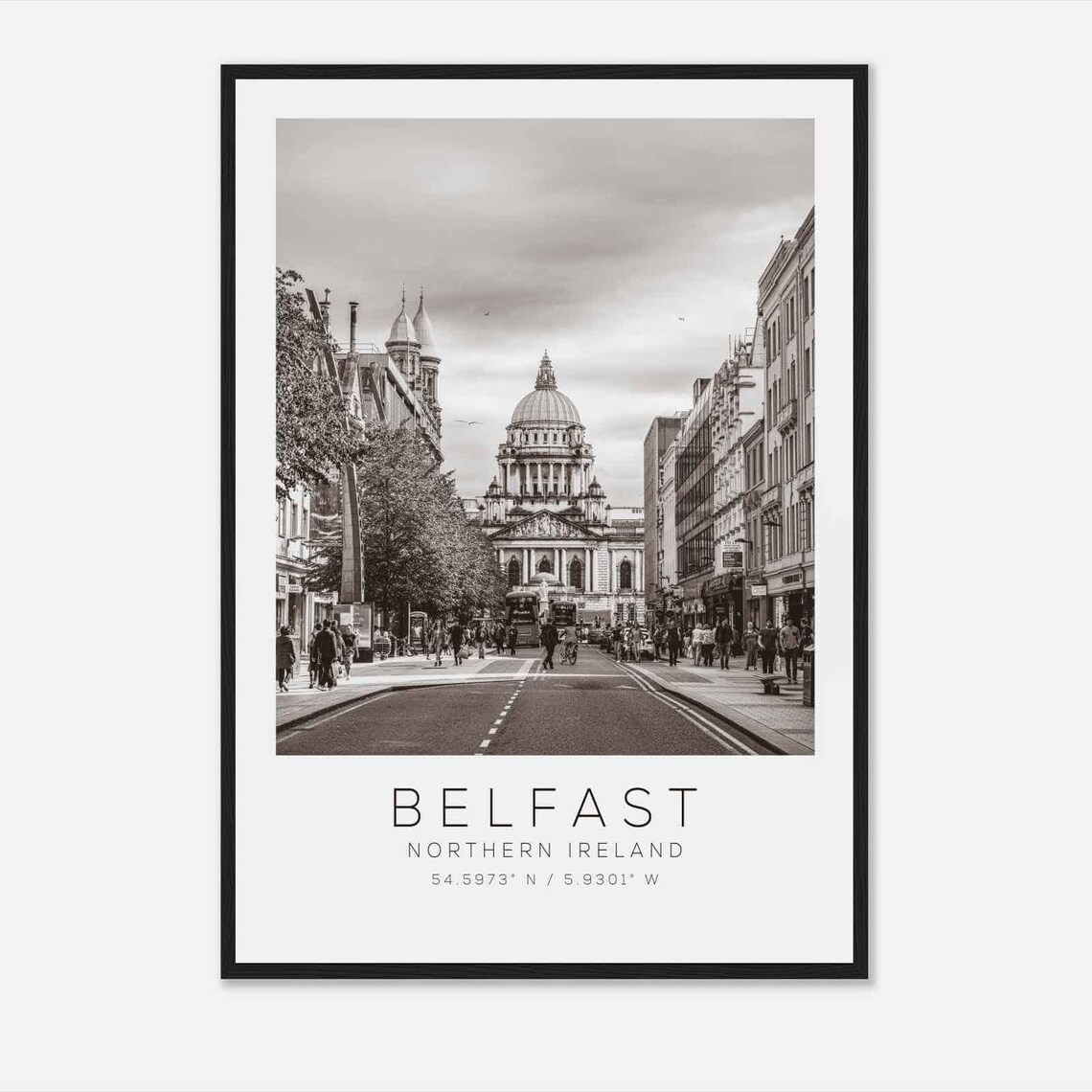 Belfast Northern Ireland Minimalist Travel Poster Print