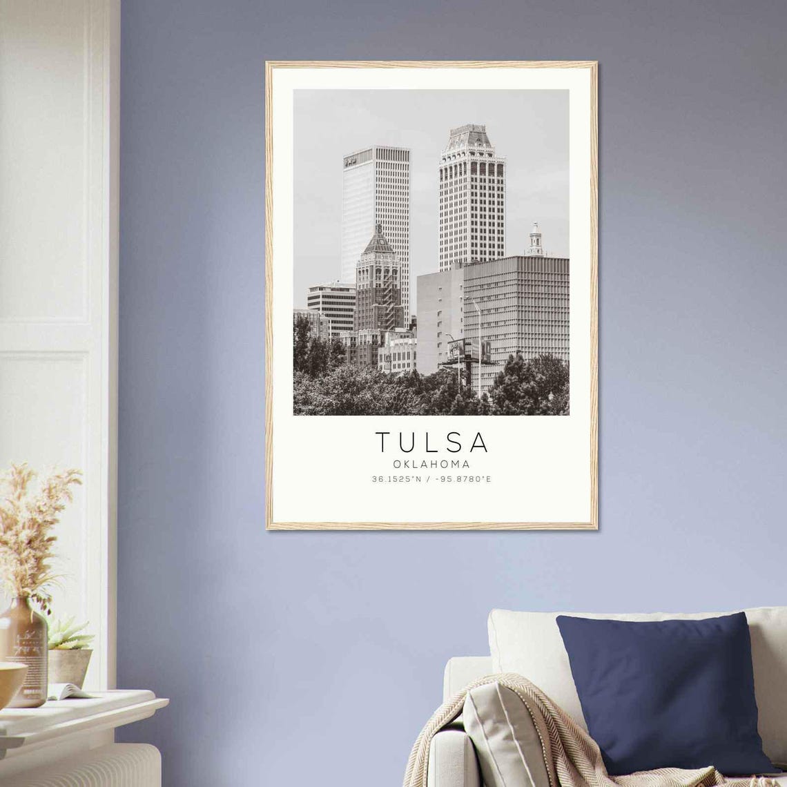 Tulsa Oklahoma Skyline Skyscrapers View Minimalist Photo Poster - Image 2