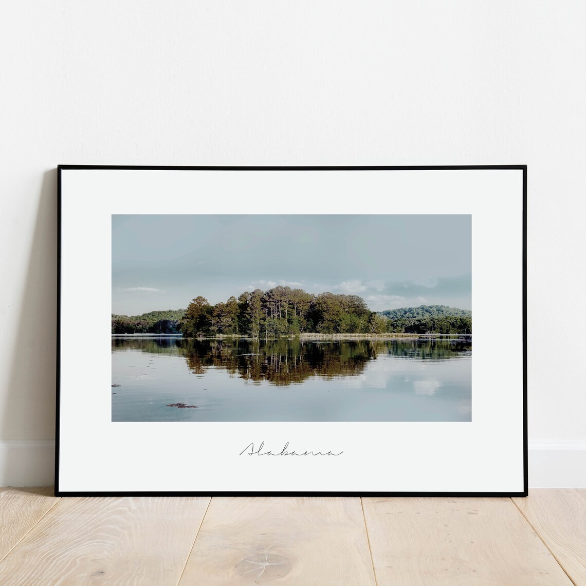 Alabama Lake Forest Mirror Reflection Calm Water Photography Wall Art