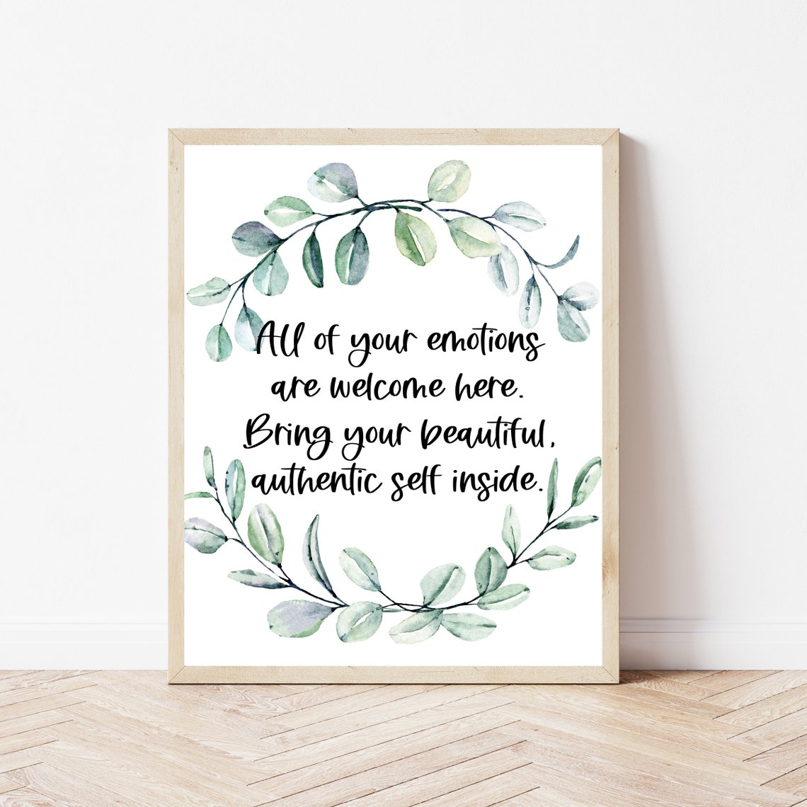 All Emotions Welcome Here Therapist Office Safe Space Quote Poster