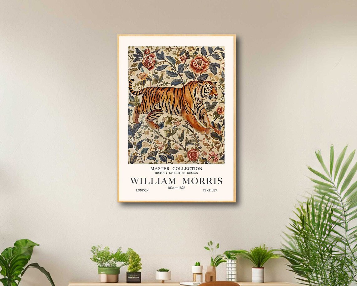 William Morris Tiger Master Collection Vintage Floral Exhibition Poster