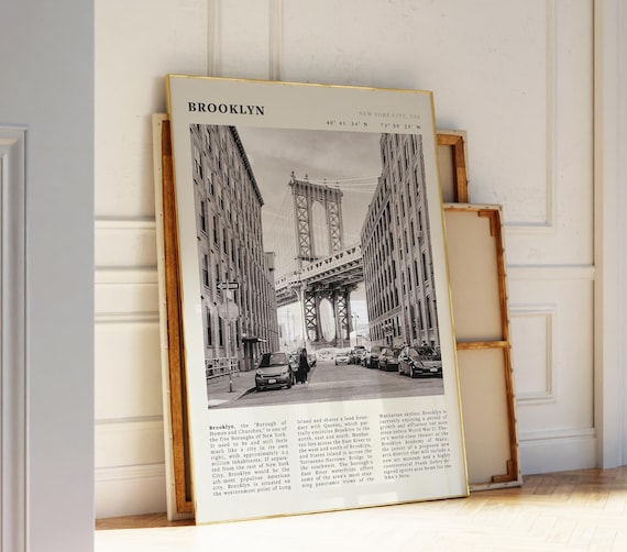 Brooklyn Manhattan Bridge Dumbo Street Black And White Poster