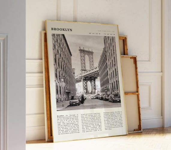 Brooklyn Poster Print Nyc Wall Art Urban Photography Gift For City Lovers