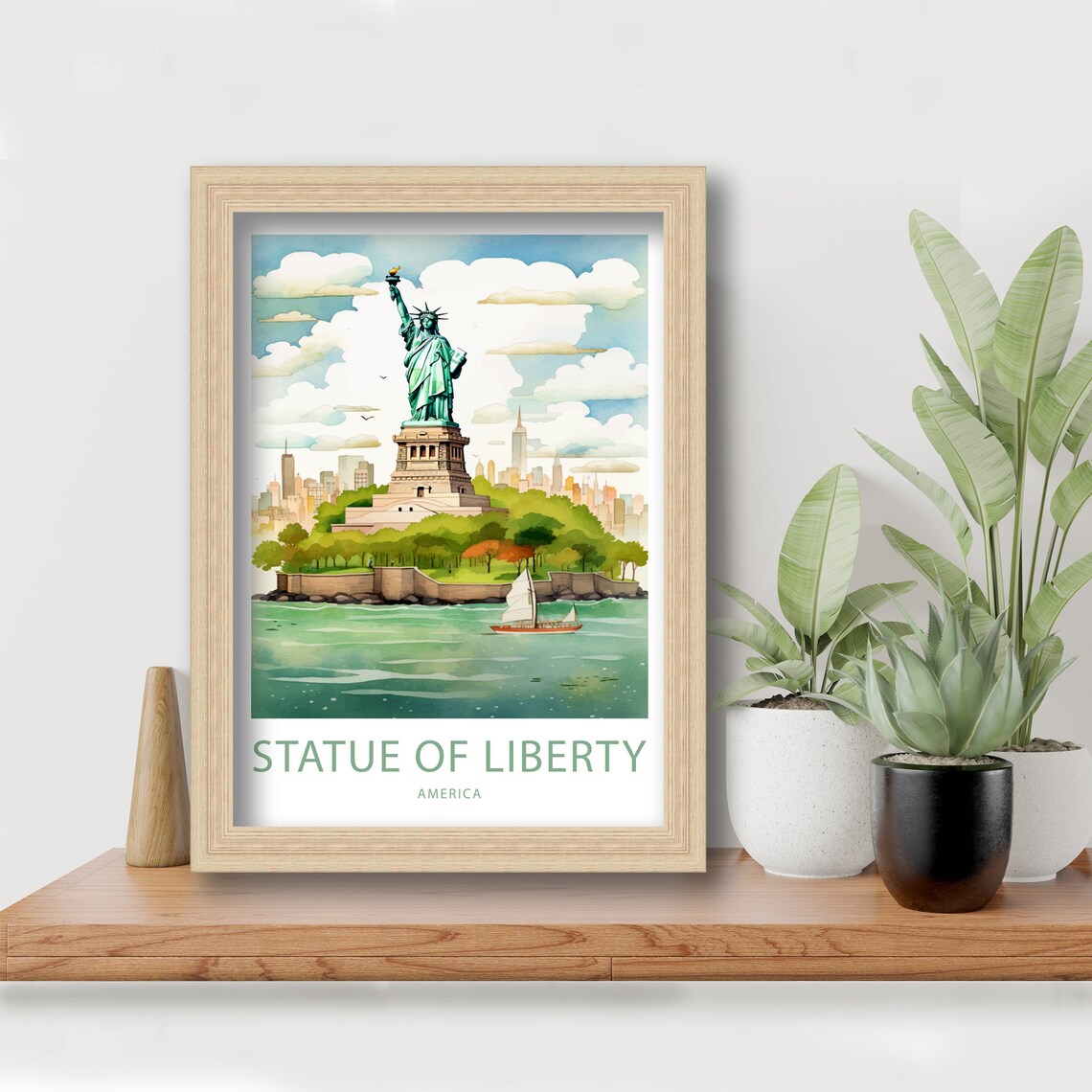 Statue Of Liberty Travel Poster, Landmark Wall Art - Image 5