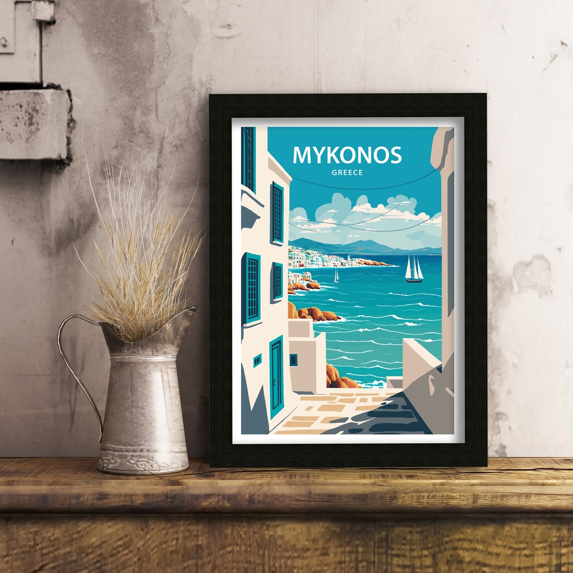 Mykonos Greece Travel Poster - Image 5