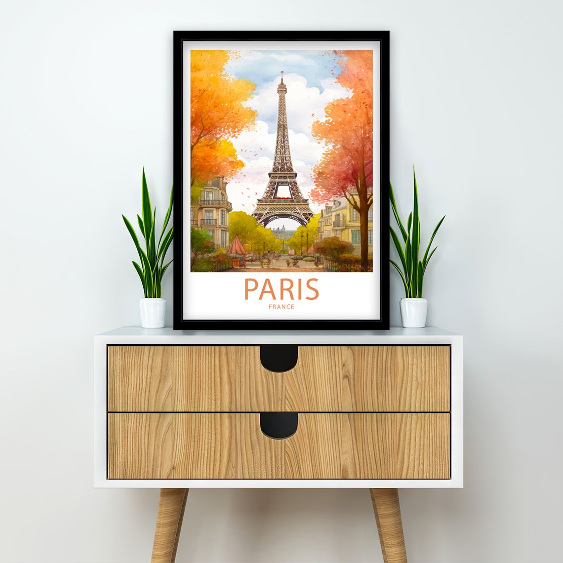 Eiffel Tower Paris Travel Print Wall Art Paris France Travel Poster Wall Hanging Home Dcor Paris France Gift Lover Paris France Art Lover - Image 2