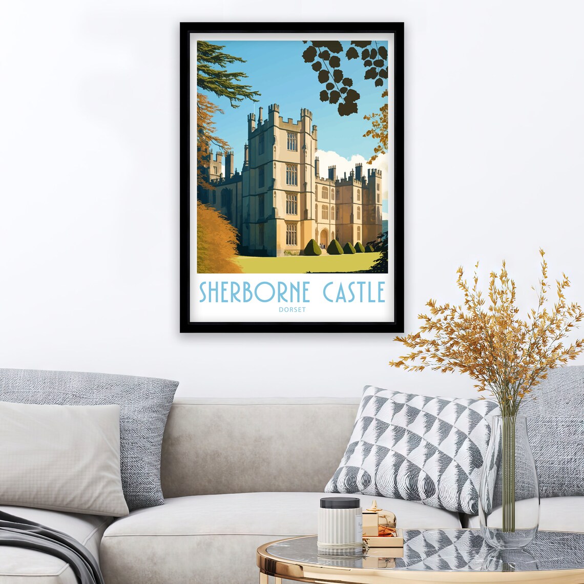 Sherborne Castle Travel Print, Dorset Landmark - Image 3