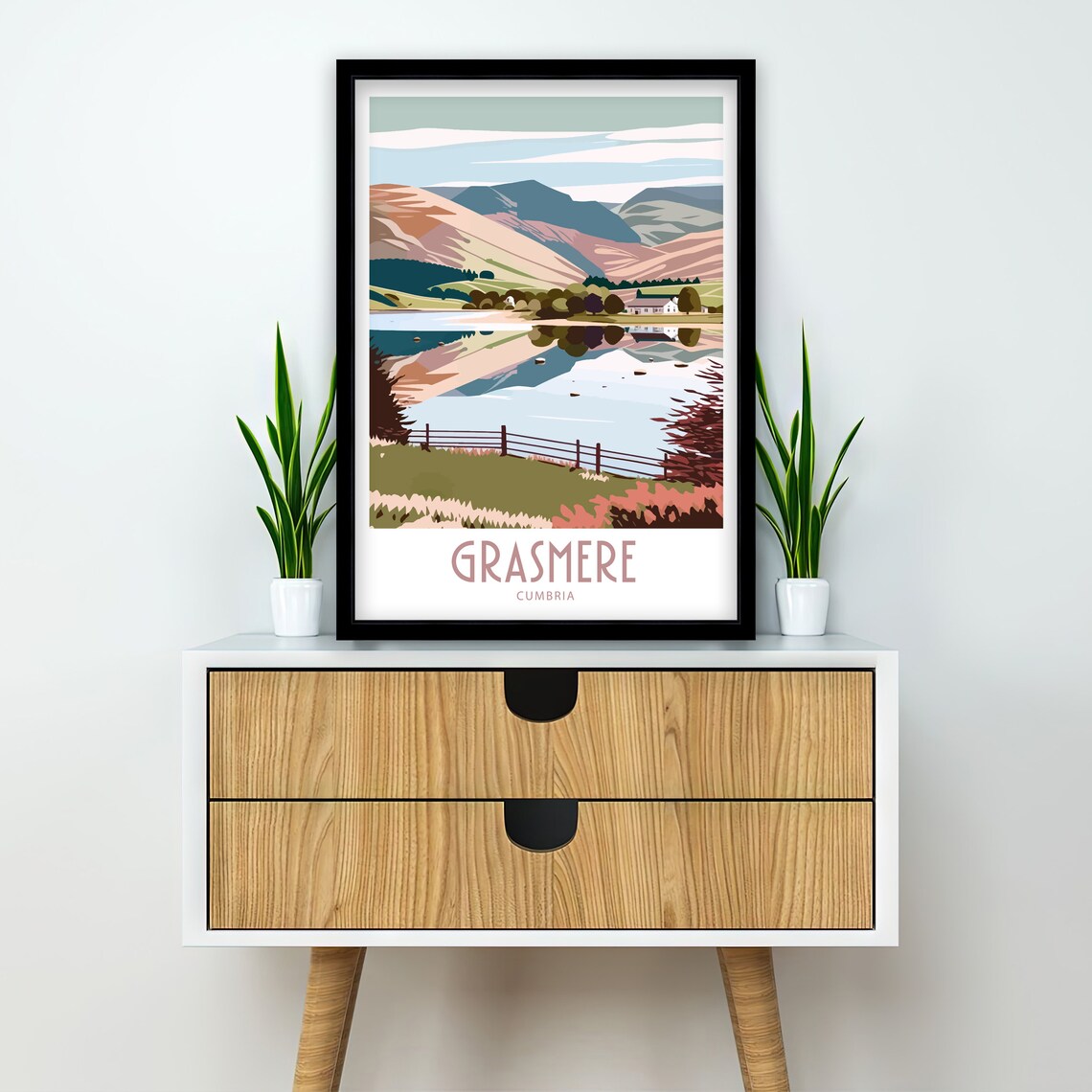 Grasmere Travel Poster, Cumbria Home Decor Print - Image 3