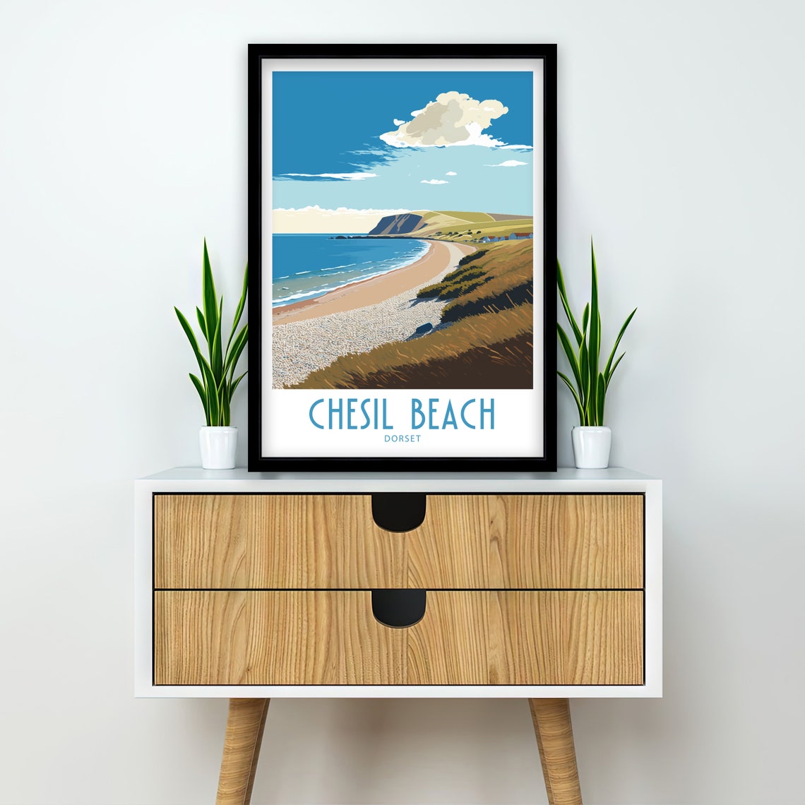 Chesil Beach Dorset Shingle Shore Curve Vintage Travel Poster - Image 2