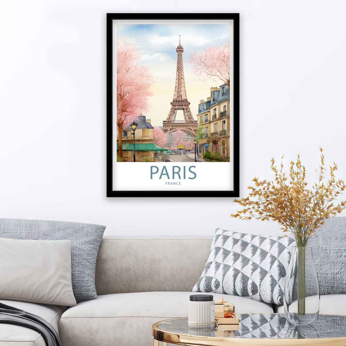 Eiffel Tower Paris Travel Print Wall Art Paris France Travel Poster Wall Hanging Home Dcor Paris France Gift Lover Paris France Art Lover - Image 3