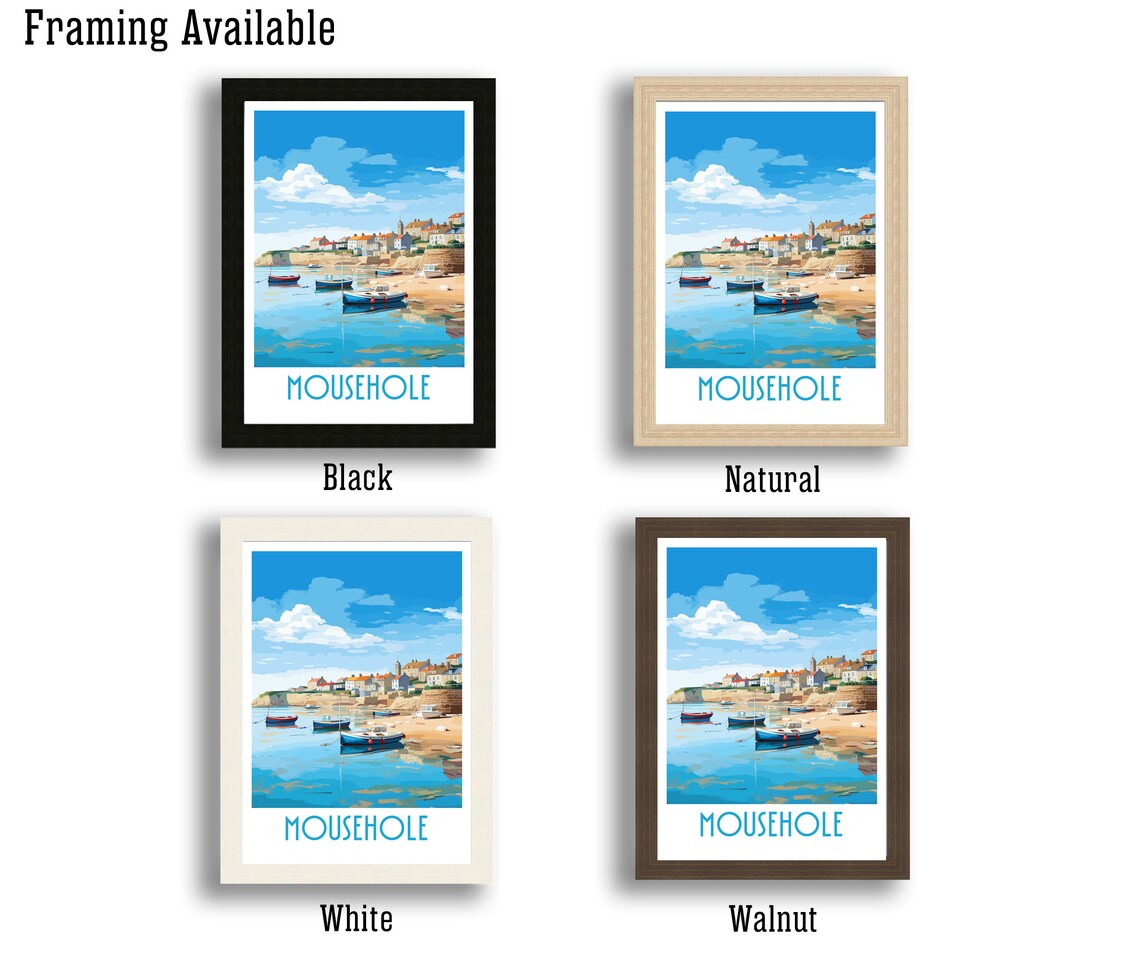 Mousehole Cornwall Travel Poster, Place-Name Art Print - Image 2